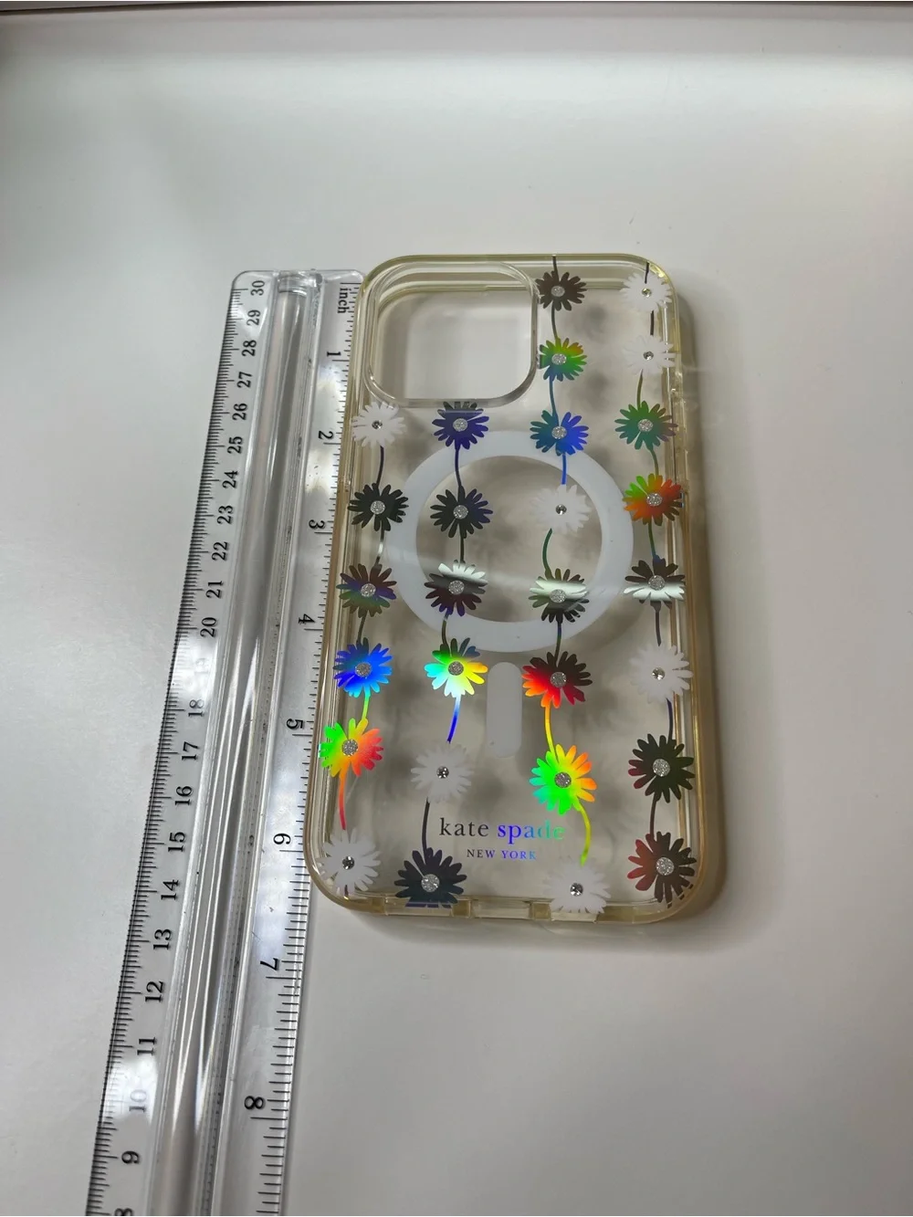 Kate Spade Clear Floral iPhone Case with Holographic Flowers - Clear
